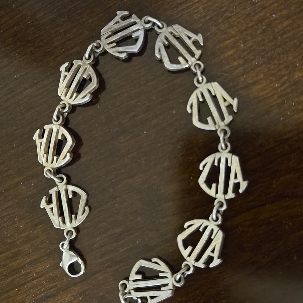 ZTA Sorority Silver Bracelet